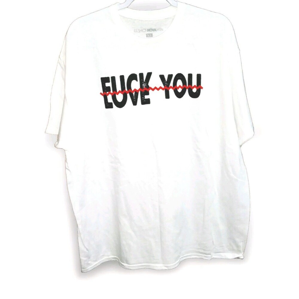 “F/love You” T- Shirt New Fashion Nova Men’s Size XL White
